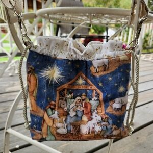 Christmas Crossbody Drawstring Bag